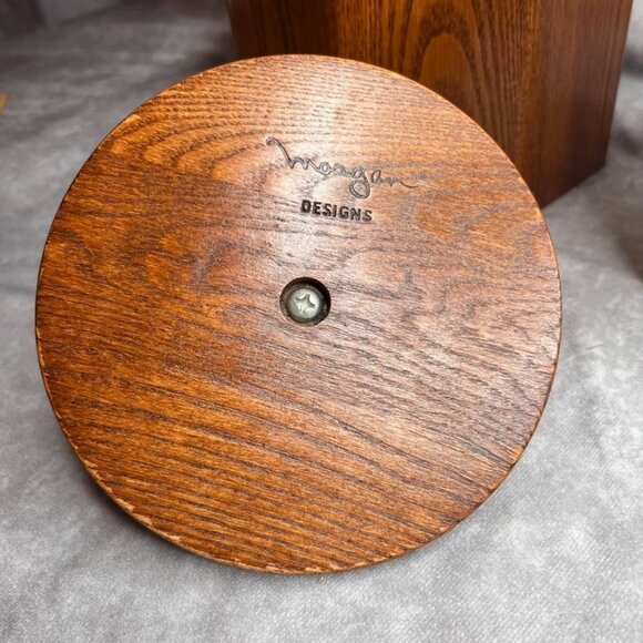 Vintage Morgan Designs Bucket Brigade Oak Ice Bucket With Lid MCM Wood USA *READ - Picture 4 of 16